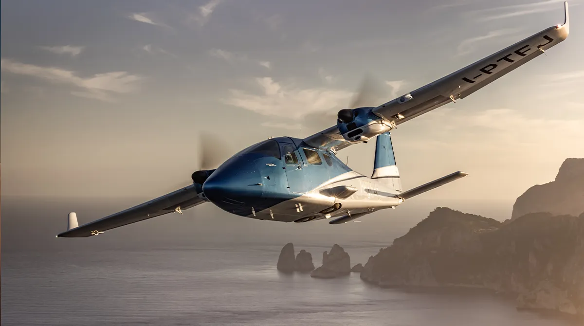 Tecnam P2006T twin-engine aircraft on tarmac - view 3